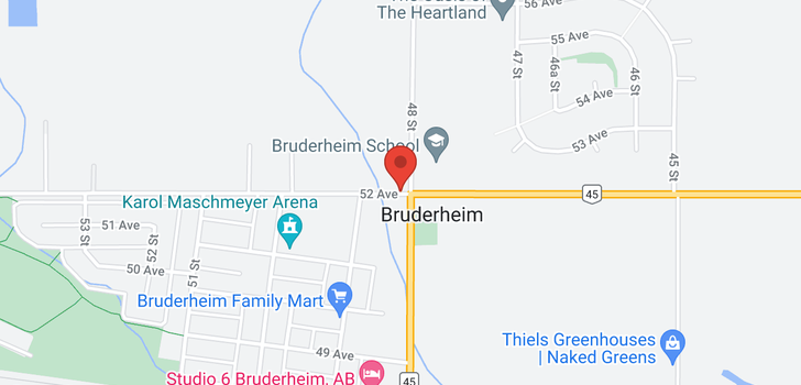 map of 5413 - 46 St Bruderheim